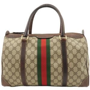 💎✨BEAUTIFUL✨💎 Authentic GUCCI Old Gucci Sherry GG Plus Leather Boston Bag